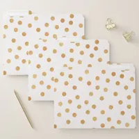 Gold Confetti Dots Cute Girly Trendy Pattern File Folder