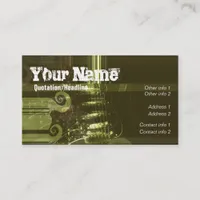 Grunge Green Guitar Business card