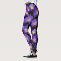 Beautiful Purple Michaelmas Daisies Leggings