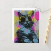 The Fun Party Cat Postcard