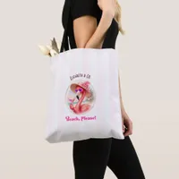 Beach Please Flamingo Personalized Bachelorette Tote Bag