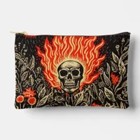 Skull on Fire Accessory Pouch