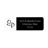 Black and White Couple Monogram Label