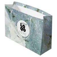 Custom Logo Glitter Marble XL Paper Shopping Bag