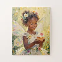 Pretty Little Fairy Girl holding a Cupcake Jigsaw Puzzle