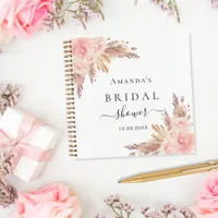 Bridal Shower pampas grass rose gold guest book