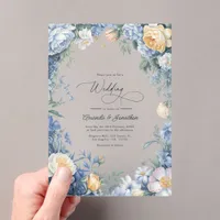 Powder Blue, Lemon Chiffon & Soft White Wedding Acrylic Invitations