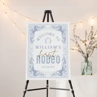 1st Rodeo Birthday Welcome Sign – Light Blue Weste