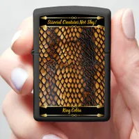 Intricate patterns of snake skins in natural light zippo lighter