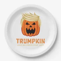 Halloween Trumpkin Funny – Spooky Parody Slogan Paper Plates