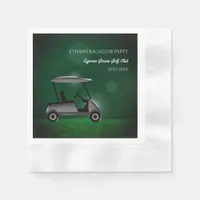 Golf Bachelor Party Golfers Party Green golf cart Napkins