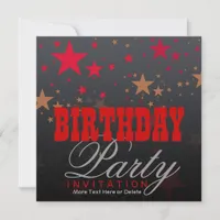 Western Stars Party Birthday Invitation