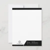 Modern Black and White Theme Branded Custom Logo Note Card