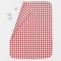 Classic Red and White Gingham Baby Blanket