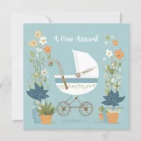 A New Arrival Baby Boy Girl Pram Congratulations Card