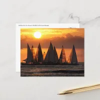 Golden Voyage - Waikiki Sunset Sail Holiday Postcard