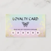 *~* 6 Punch Butterfly Moth Magic Rainbow Pastel  Loyalty Card