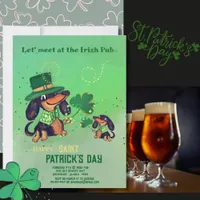 Cute ST. Patrick's Day Dachshunds Invitation