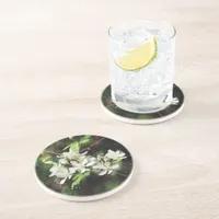 Simple White Flower Watercolor Coaster