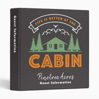 Cabin Vacation Rental Guest Information 3 Ring Binder