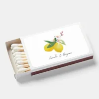 Elegant Mediterranean Lemon-Themed Wedding Favor Matchboxes