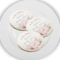 Baby Shower pink florals baby in bloom Sugar Cookie