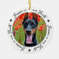 Forever in our Hearts Custom 2 Photo Pet Memorial Ceramic Ornament