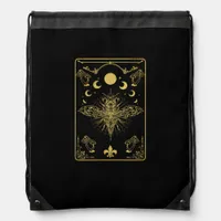 Cottagecore Aesthetic Mushroom Moth Goblincore Aca Drawstring Bag