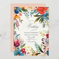 Watercolor Floral Fiesta Wedding Photo Template