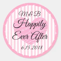 Monogrammed Happily Ever After Wedding Stickers