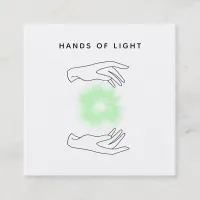 *~* Hands Ball Energy + Lights Reiki Healing Square Business Card