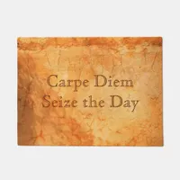 Carpe Diem terracotta colored brick wall Doormat