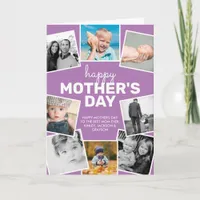 8 Photo Collage Lavender Happy Mother's Day Card