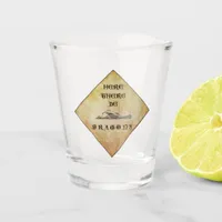Here There Be Dragons Shot Glass