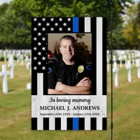 Police Officer Memorial Thin Blue Line      Garden Flag