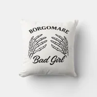 Bgm Bad Girl - Skeleton Heart Hands  Throw Pillow