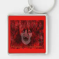 Scary Vampire Lady in Blood Keychain