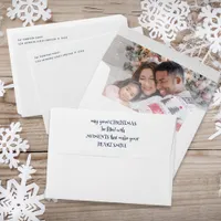 Christmas Quote Photo Inside Return Address Envelope