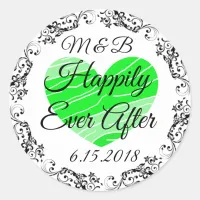 Monogrammed Happily Ever After Wedding Stickers