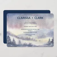 Modern Watercolor  Mountain Landscape Wedding Invitation