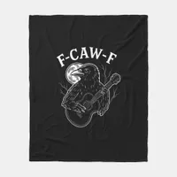 F Caw F Funny Crow Guitar Halloween Vintage Style Fleece Blanket