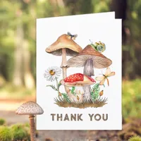 Woodland Baby Shower Thank You Card | Mushrooms & 