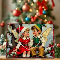 Vintage Elven Fairy Children Christmas  Large Gift Bag