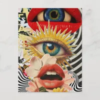 Surreal eyes and lips Postcard
