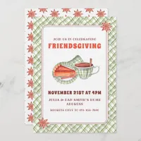 Green Plaid Pumpkin Pie Thanksgiving Friendsgiving Invitation