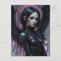 Cyberpunk Dark Angel Fantasy Postcard