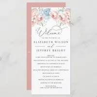 Elegant Boho Summer Spring Blush Floral Wedding Program