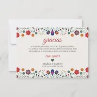 Folk Art Floral Botanical Fiesta Spanish Wedding Thank You Card