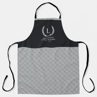 Monogram Modern Chic Stylish Greek Key Pattern Apron