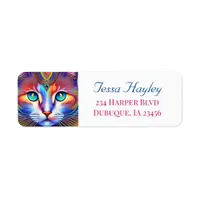 Royal Mystical Abstract Cat Label